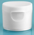 24/410 Plastic Dispensing White Ribbed Snap Top Caps 24mm Neck