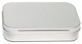 Mint Tin Hinged Metal Drawn Seamless Platinum Silver/White Large