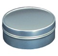 8 oz Flat Seamless Drawn Metal Tins with Cover 4 1/16" x 1 1/4"