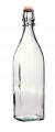33 oz/1 L Quadrato Clear Glass Milk Bottle Hermetic Swing Top 