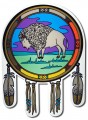 Stained Glass Decal Buffalo Electrostatic Window Transparencies Native Visions/Lotus Brands