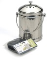 Compost Pail Stainless Steel Kitchen 11"x7" 1 Gal