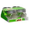 16 oz Elite Platinum Mason Jar Widemouth w/2-PC Lids Ball 4/Pack