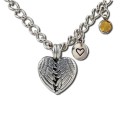 Winged Heart Diffuser Necklace 24" Rhodium Chain