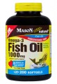 Fish Oil Omega-3 1000mg 200 SoftGels Mason Natural