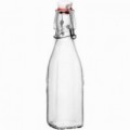 17 oz/500 ml Quadrato Milk Clear Glass Bottle Hermetic Swing-Top