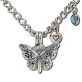 Butterfly Diffuser Necklace 24" Rhodium Chain