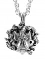 Diffuser/Aromatherapy Pewter Angel Necklace 24" Rhodium Chain Quantum Mfg/Lotus Light