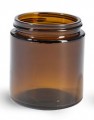 4 oz Amber Glass Straight Sided Jar with Cap