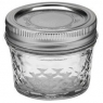 4 oz Quilted Crystal Jelly Mason Jars with Lids/Bands x 12 Ball