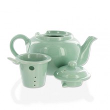 Dominion Porcelain Tea Pot 3-Cup with Built-In Infuser Old Amsterdam Porcelain Works 2709 Sea Foam