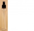 8 oz/240 mL Clear PET Plastic Tall Cylinder Bottle with Black Mist Sprayer Top