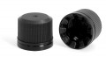 24mm Plastic Black Polypro Ribbed Tamper Evident Caps
