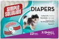 Dog Diapers Disposable Extra-Small 15-18" 12/Pack Simple Solution