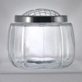 24 oz Vintage Pumpkin Clear Glass Jar 