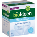 Free & Clear Laundry Powder Concentrated HE 150 Loads 10 lbs Biokleen