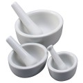 Mortar & Pestle Set of 3 Fine White Porcelain 2.75"/3.75"/5" Harold Import