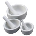 Mortar & Pestle Set of 3 Fine White Porcelain 2.75"/3.75"/5" Harold Import
