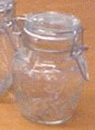 9 oz Fruit Embossed Clear Glass Jar with Swing Top 