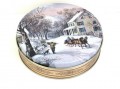 Currier & Ives American Homestead Winter Tin Round 3C