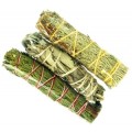 Smudge Sampler 3-Pack Cedar, White Sage & Blue Sage 4+" New Age Smudges & Herbs