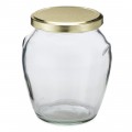 24 oz/720ml Orcio Honeypot Glass Jar with Gold Lug Cap