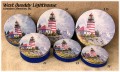 Round Size 5C West Quoddy Lighthouse Decorative Tin with Lid