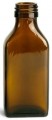 3.3 oz/100 ml Amber Glass Oblong Flasks w/Tamper Seal & Spout Cap