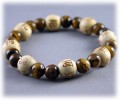 Karmalogy Lucky Karma Beads Tiger's Eye Gem Stone Protection & Balance Bracelet Zorbitz