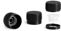 28mm Black Ribbed Cap with Tamper Seal & Pouring Spout