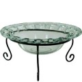 Eyelet Glass Bowl 11.5 inch with Metal Stand