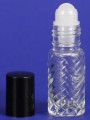 1/8 oz/3.7 ml (1 dram) Roll-On Spiral Glass Bottle