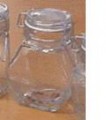 12 oz Vertical Hexagon Glass Jar with Lock-Lid Bail-Wire Top