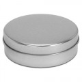 2 oz Shallow/Flat Drawn Seamless Metal Tin Platinum Silver 2 3/8"dia x 3/4"h